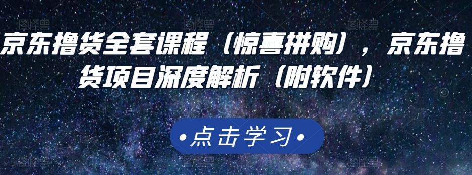 京东撸货全套课程（惊喜拼购），京东撸货项目深度解析（附软件）-源创智汇网