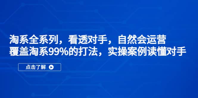 淘系全系列，看透对手，自然会运营，覆盖淘系99%·打法，实操案例读懂对手-源创智汇网