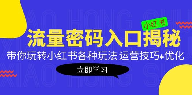 小红书流量密码入口揭秘：带你玩转小红书各种玩法 运营技巧+优化-源创智汇网