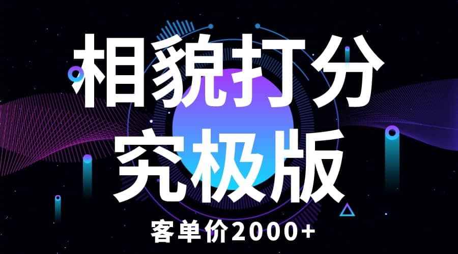 相貌打分究极版，客单价2000+纯新手小白就可操作的项目-源创智汇网