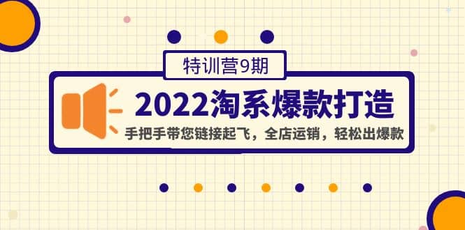 2022淘系爆款打造特训营9期：手把手带您链接起飞，全店运销，轻松出爆款-源创智汇网