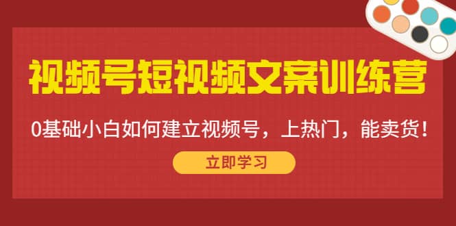 视频号短视频文案训练营：0基础小白如何建立视频号，上热门，能卖货！-源创智汇网
