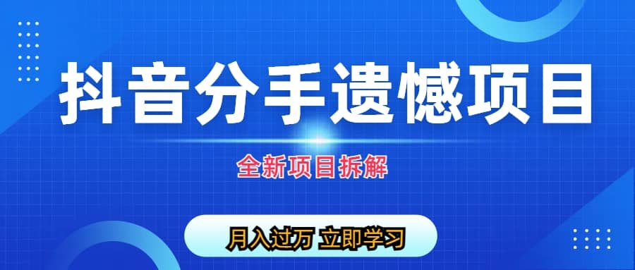 自媒体抖音分手遗憾项目私域项目拆解-源创智汇网