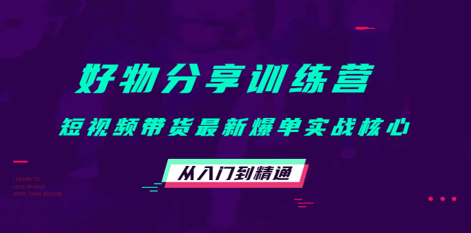 好物分享训练营：短视频带货最新爆单实战核心，从入门到精通-源创智汇网