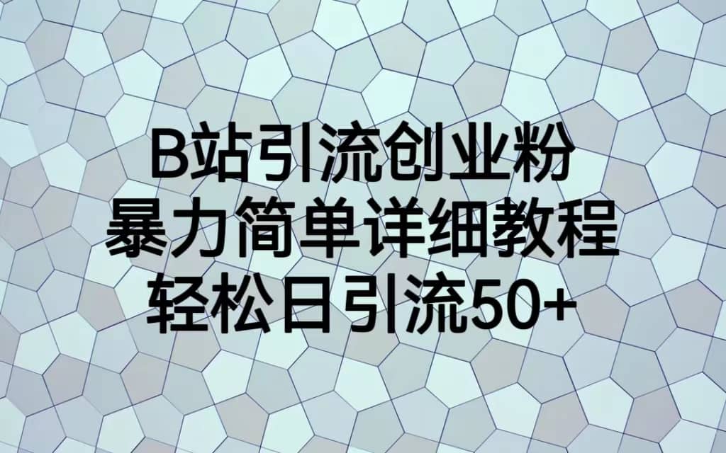B站引流创业粉，暴力简单详细教程，轻松日引流50+-源创智汇网