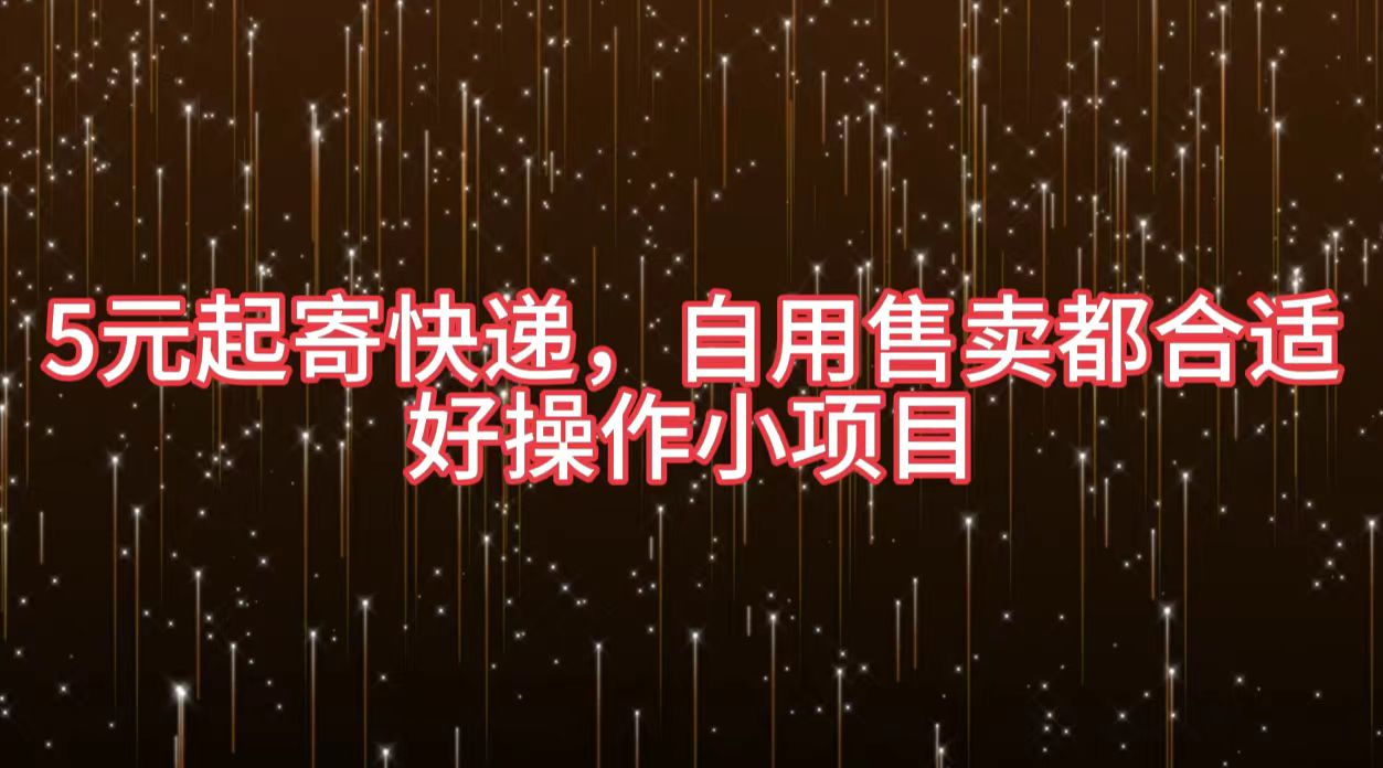 5元起寄快递，自用售卖都合适，好操作小项目-源创智汇网
