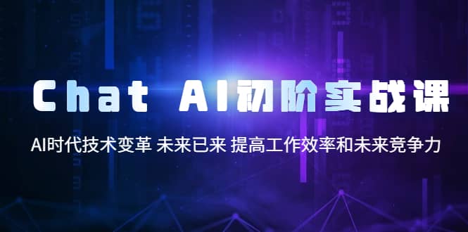 Chat AI初阶实战课，AI时代技术变革 未来已来 提高工作效率和未来竞争力-源创智汇网