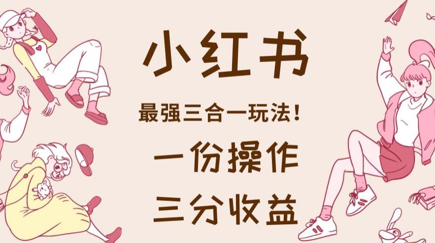 小红书最强三合一玩法，一份操作获得三份收益！【揭秘】-源创智汇网
