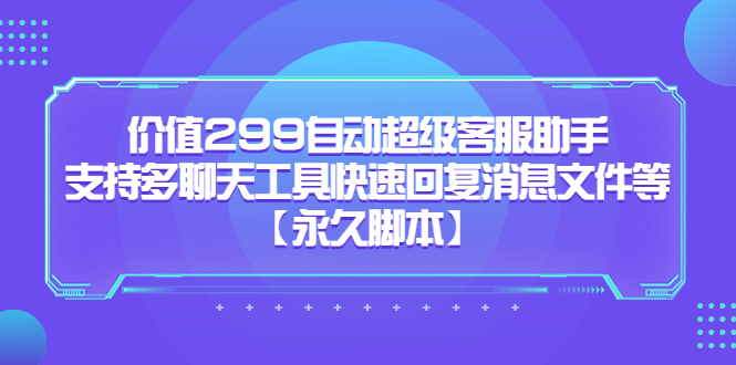 价值299自动超级客服助手，支持多聊天工具快速回复消息文件等-源创智汇网
