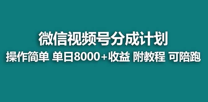 【蓝海项目】视频号分成计划最新玩法，单天收益8000+，附玩法教程，24年…-源创智汇网