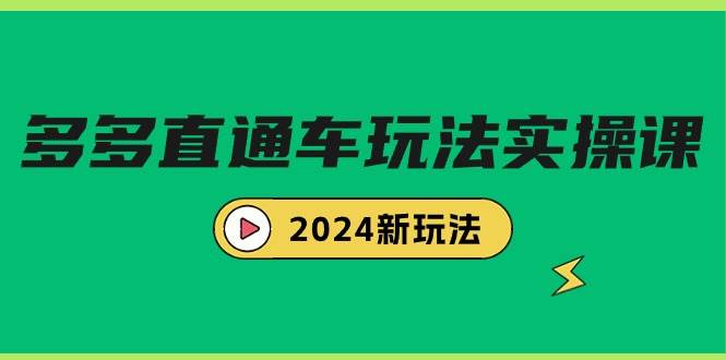 多多直通车玩法实战课，2024新玩法（7节课）-源创智汇网