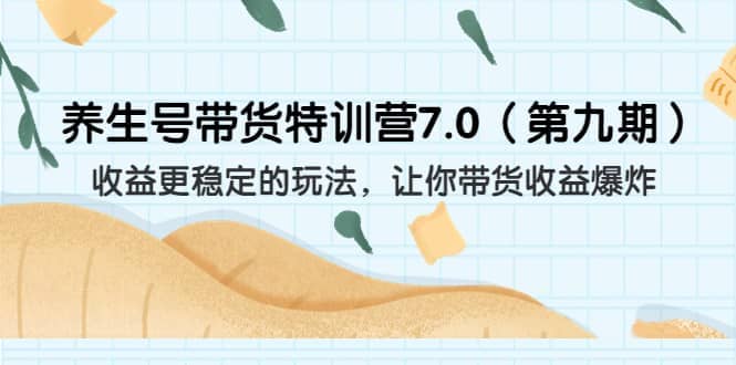 养生号带货特训营7.0（第九期）收益更稳定的玩法 让你带货收益爆炸（11节）-源创智汇网