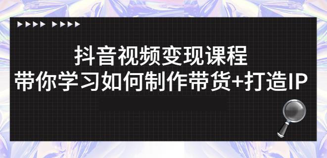 抖音短视频变现课程：带你学习如何制作带货+打造IP【41节】-源创智汇网