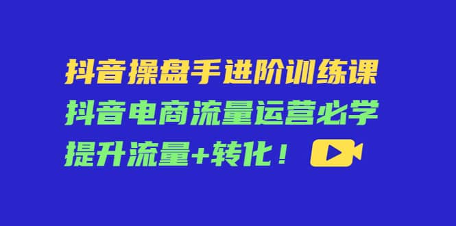 抖音操盘手进阶训练课：抖音电商流量运营必学，提升流量+转化-源创智汇网