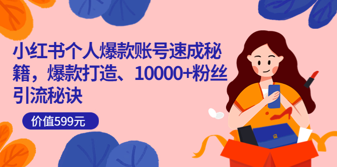 小红书个人爆款账号速成秘籍，爆款打造、10000+粉丝引流秘诀（价值599）-源创智汇网