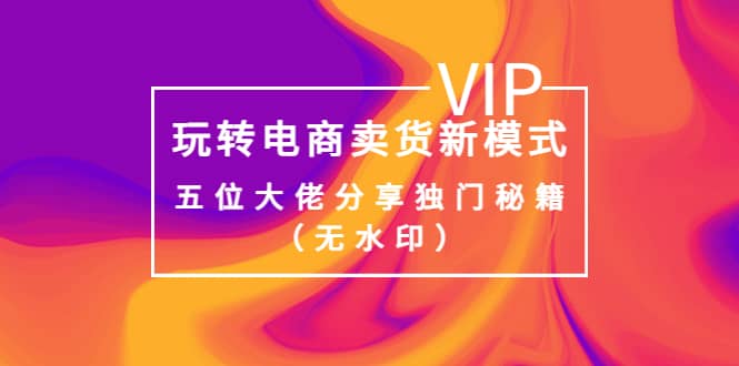 某收费培训：玩转电商卖货新模式，五位大佬分享独门秘籍（无水印）-源创智汇网