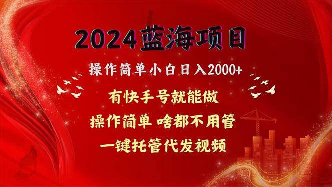 2024蓝海项目，网盘拉新，操作简单小白日入2000+，一键托管代发视频，…-源创智汇网