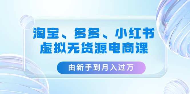 淘宝、多多、小红书-虚拟无货源电商课（3套课程）-源创智汇网