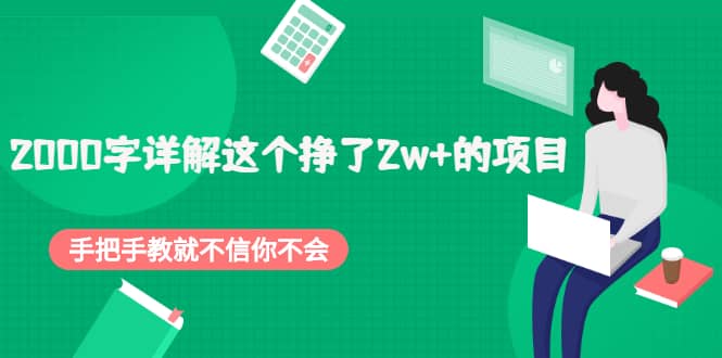 2000字详解这个挣了2w+的项目，手把手教就不信你不会【付费文章】-源创智汇网