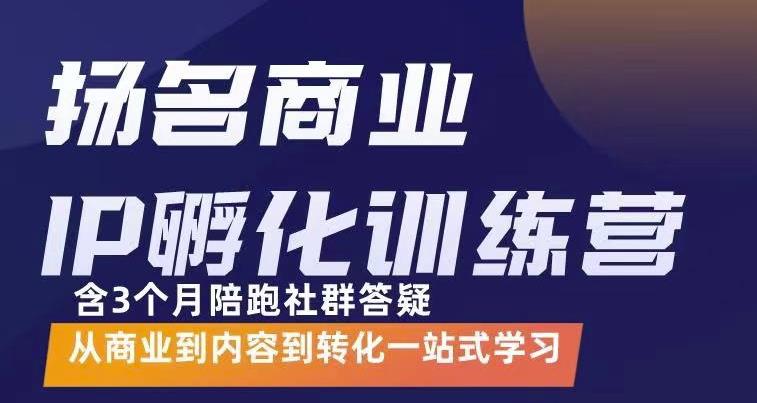 杨名商业IP孵化训练营，从商业到内容到转化一站式学 价值5980元-源创智汇网