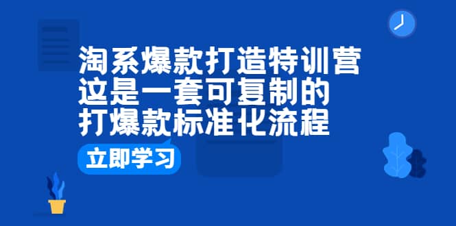 淘系爆款打造特训营：这是一套可复制的打爆款标准化流程-源创智汇网