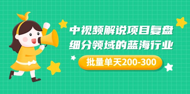 某付费文章：中视频解说项目复盘：细分领域的蓝海行业 批量单天200-300收益-源创智汇网