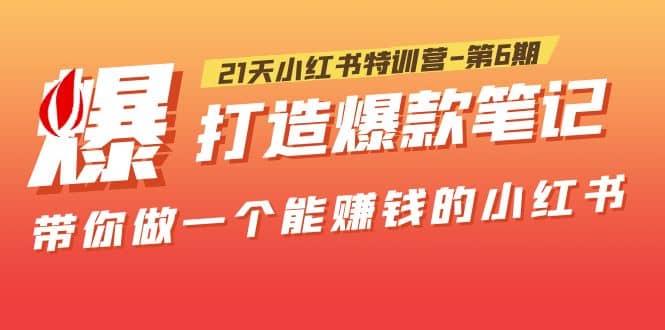 21天小红书特训营-第6期，打造爆款笔记，带你做一个能赚钱的小红书-源创智汇网