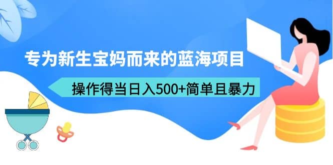 专为新生宝妈而来的蓝海项目，操作得当日入500+简单且暴力（教程+工具）-源创智汇网