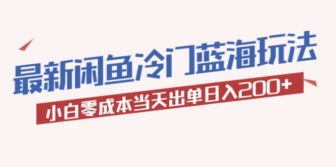 2023最新闲鱼冷门蓝海玩法，小白零成本当天出单日入200+-源创智汇网