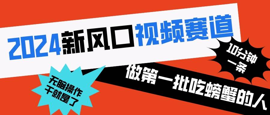 2024新风口视频赛道 做第一批吃螃蟹的人 10分钟一条原创视频 小白无脑操作1-源创智汇网