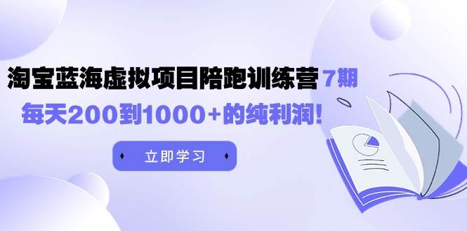 黄岛主《淘宝蓝海虚拟项目陪跑训练营7期》每天200到1000+的纯利润-源创智汇网