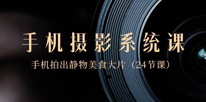 0基础-手机摄影系统课，手机拍出静物美食大片（24节课）-源创智汇网