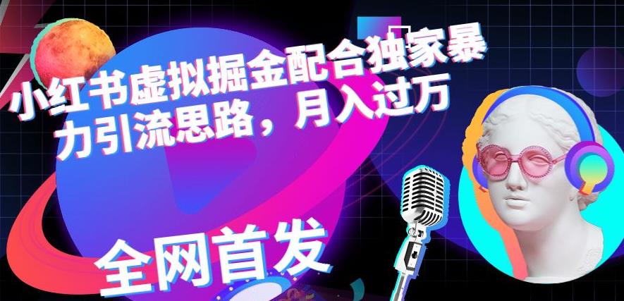 小红书虚拟掘金配合独家首发暴力引流思路，月入过万【揭秘】-源创智汇网
