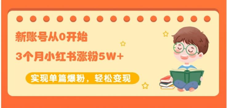 新账号从0开始3个月小红书涨粉5W+实现单篇爆粉，轻松变现（干货）-源创智汇网