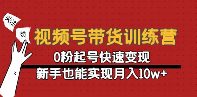 视频号带货训练营：0粉起号快速变现-源创智汇网