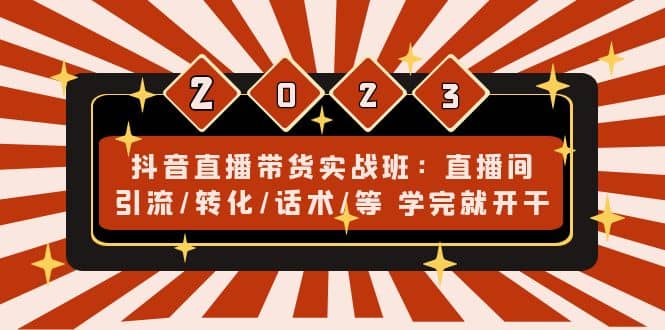 抖音直播带货实战班：直播间引流/转化/话术/等 学完就开干(无水印)-源创智汇网