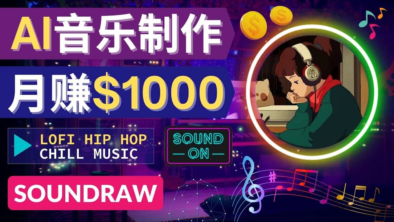 无需任何音乐基础： 使用AI软件制作Lofi Hip Hop Chill Music 月赚1000美元-源创智汇网