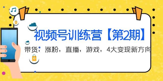 某收费培训：视频号训练营【第2期】带货，涨粉，直播，游戏，4大变现新方向-源创智汇网