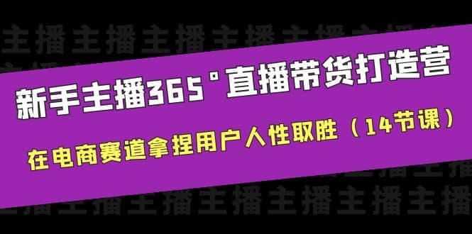 新手主播365°直播带货·打造营，在电商赛道拿捏用户人性取胜（14节课）-源创智汇网