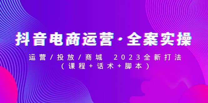 抖音电商运营·全案实操：运营/投放/商城 2023全新打法-源创智汇网