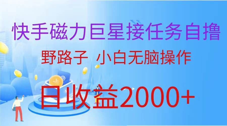 （蓝海项目）快手磁力巨星接任务自撸，野路子，小白无脑操作日入2000+-源创智汇网