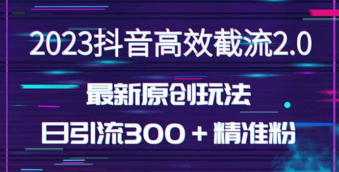 日引300＋创业粉，独家抖音高效截流2.0玩法（价值1280）-源创智汇网