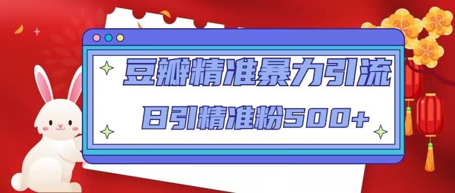 豆瓣精准暴力引流，日引精准粉500+【12视频课】-源创智汇网