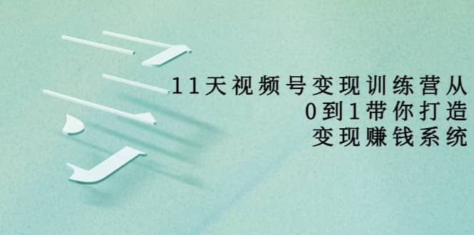 好望角·11天视频号变现训练营，从0到1打造变现赚钱系统（价值398）-源创智汇网