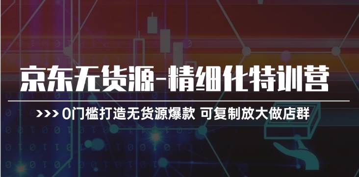 京东无货源-精细化特训营，0门槛打造无货源爆款 可复制放大做店群-源创智汇网