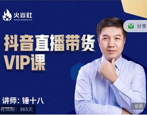 锤十八-抖音直播带货VIP课，专注直播带货有效盈利模式-源创智汇网