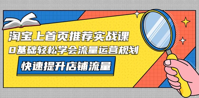 淘宝上首页/推荐实战课：0基础轻松学会流量运营规划，快速提升店铺流量-源创智汇网