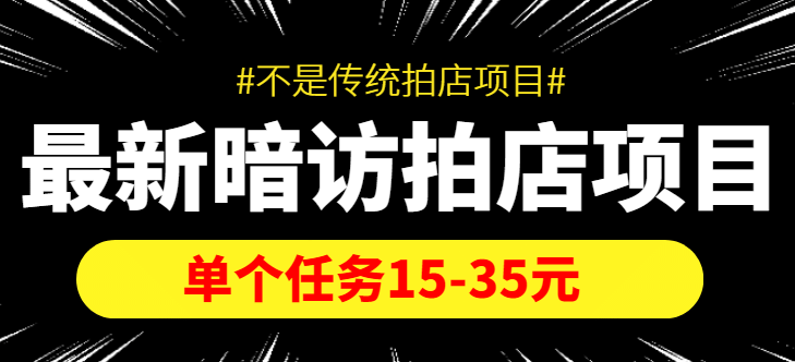 【信息差项目】最新暗访拍店项目，单个任务15-35元（不是传统拍店项目）-源创智汇网