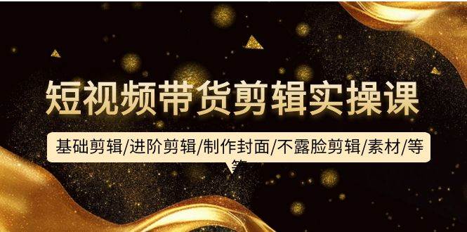 短视频带货剪辑实操课：基础剪辑/进阶剪辑/制作封面/不露脸剪辑/素材/等等-源创智汇网