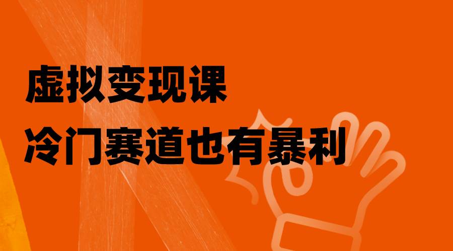 虚拟变现课，冷门赛道也有暴利，手把手教你玩转冷门私域-源创智汇网